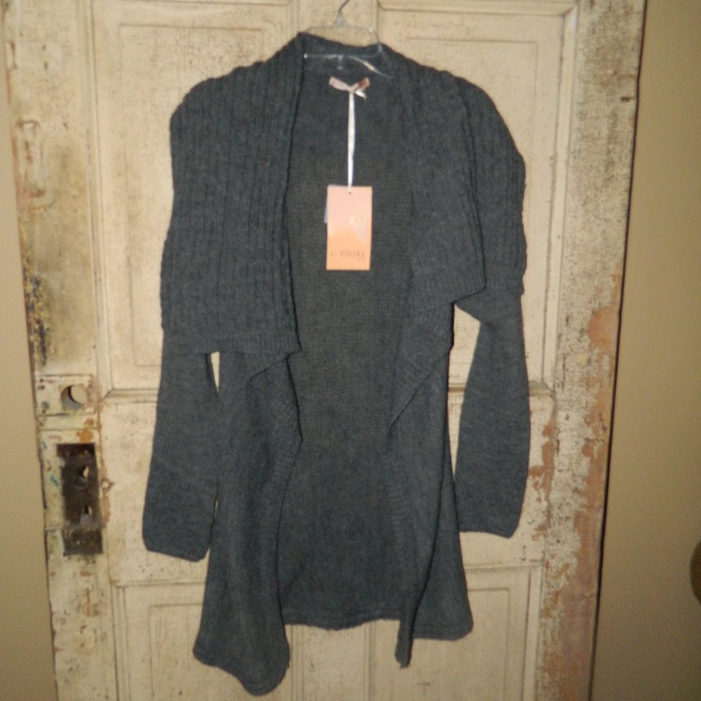 G-Ysual 1988 Alpaca Blend Open Front Cardigan Sweater One Size (LL-16)